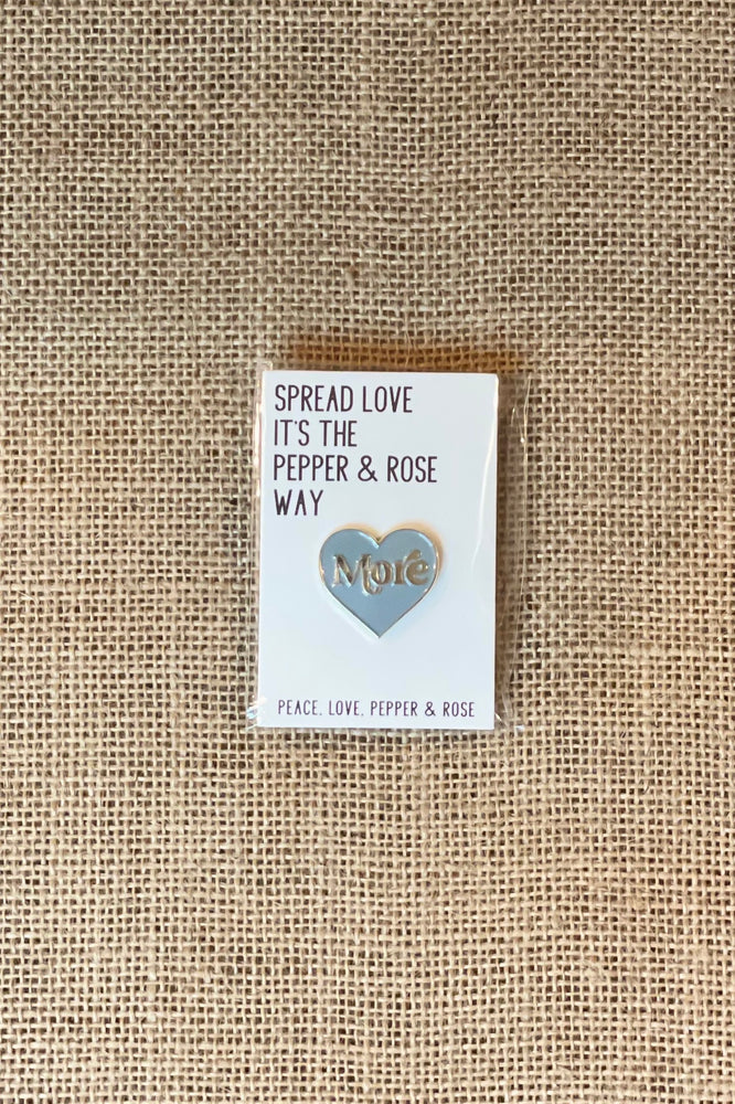 Love You More Pin - Green & Gold Heart